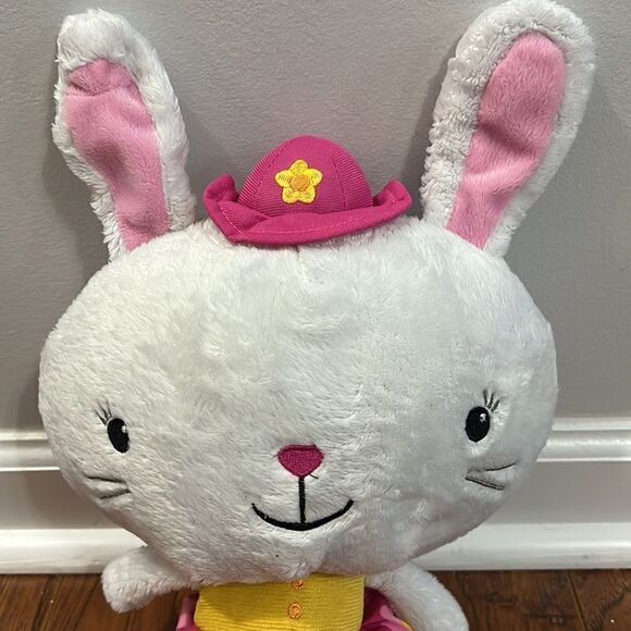 2018 Animal Adventure Bunny Rabbit 15” Plush Stuffed Animal Pink Floral Dress - Picture 4 of 7